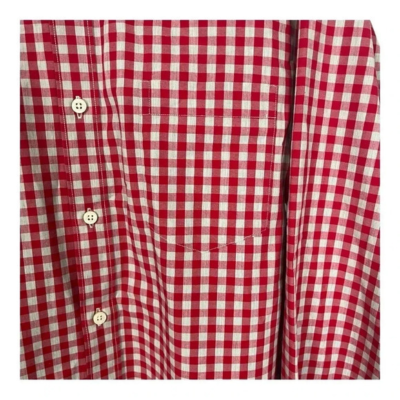 Crown & Ivy Long Sleeve Button Down Red White Checked‎ Men Size XLT - Picture 2 of 7